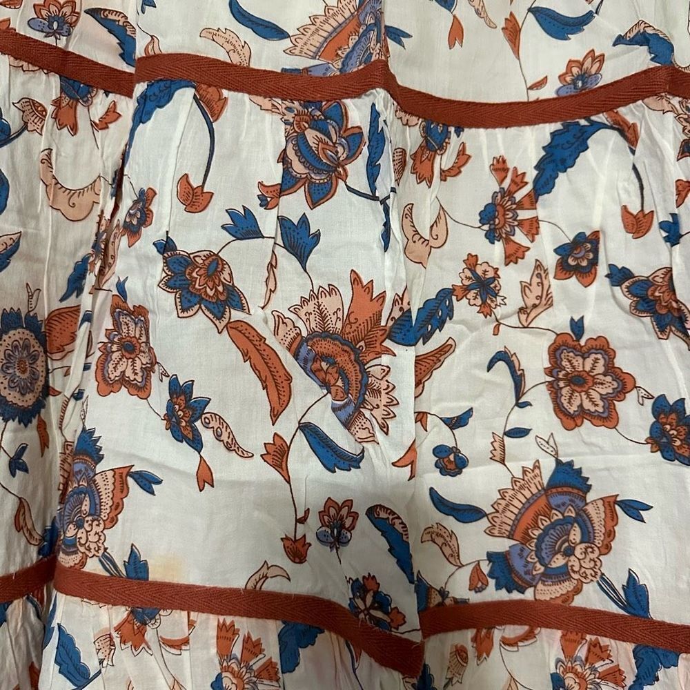 Willi Smith flowy paisley skirt, 100% Cotton, side zipper - Picture 2 of 5